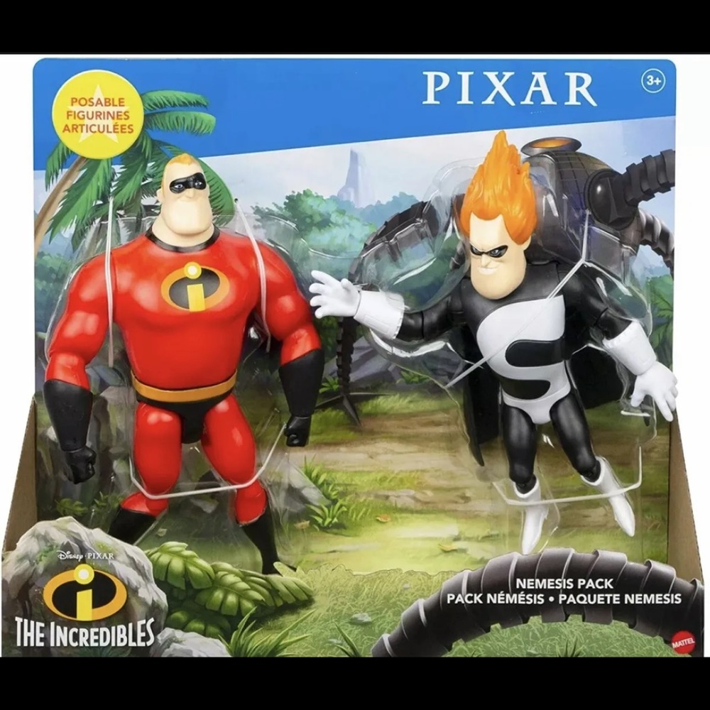 The Incredibles Nemesis Pack Mr Incredible & Syndrome Action Figure Set Mattel